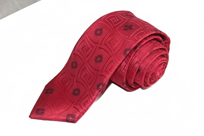Men’s Designer Tie Set – Red & Black Patterned Neckties for Wedding, Party & Office | Premium Silk Finish Tie Combo