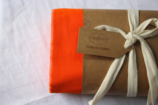 Full Voile Traditional Sikh/Punjab/Sardar Pagri or Turban for Mens- Kesari