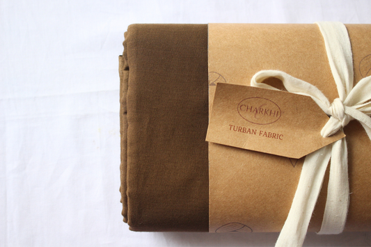 CHARKHI Full Voile Traditional Sikh/Punjab/Sardar Pagri or Turban for Mens- Military Brown