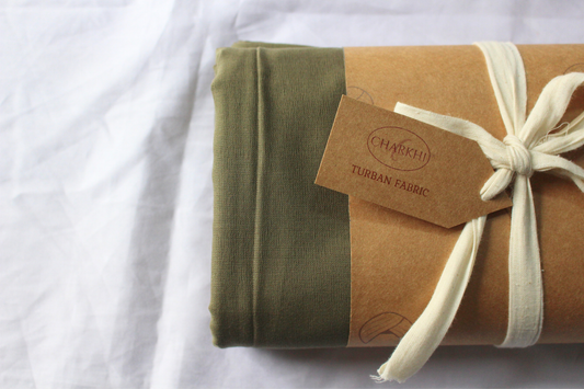 Full Voile Traditional Sikh/Sardar Pagri or Turban for Mens - Military Green