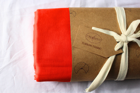 Full Voile Traditional Sikh/Punjab/Sardar Pagri or Turban for Mens-Orangered